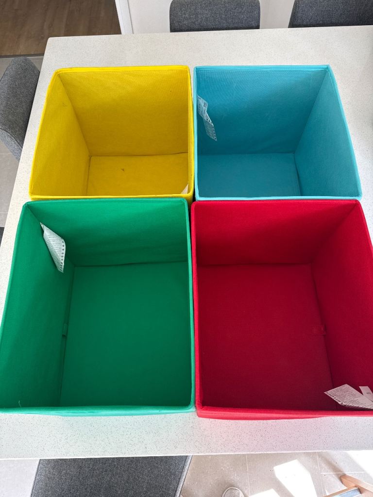 IKEA Kallax Set of 4 Multicoloured Fabric Storage Boxes