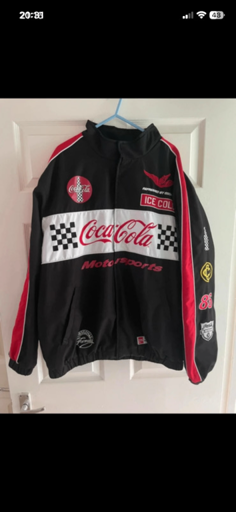 Primark Coca-Cola motorsports racing padded bomber jacket size XL
