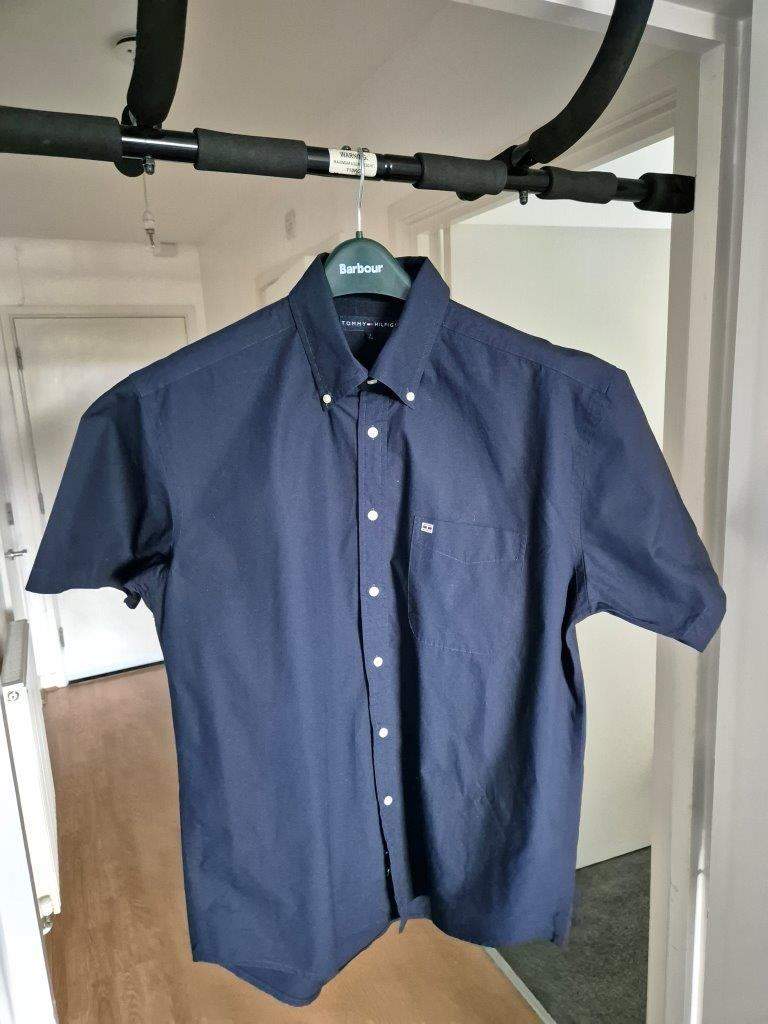 Short Sleeve Shirt from Tommy Hilfiger, navy blue, size Large