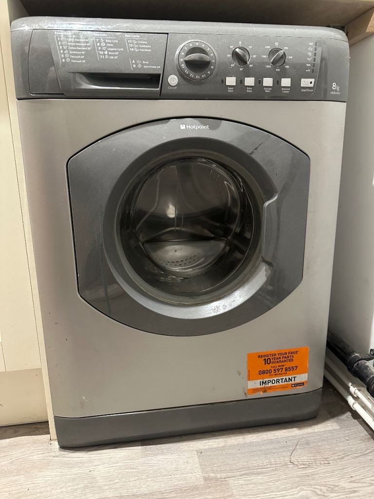 Hotpoint HE8L493 8kg Washing Machine - Silver - Good Working Order - Solihull