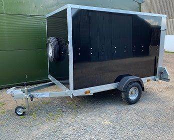 TICKNERS Box Trailer with Ramp in Black or White - Single Axle 8' x 5' x 5'