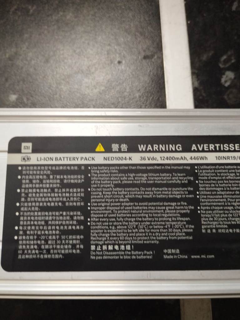 Xiaomi Electric scooter pro2 battery 