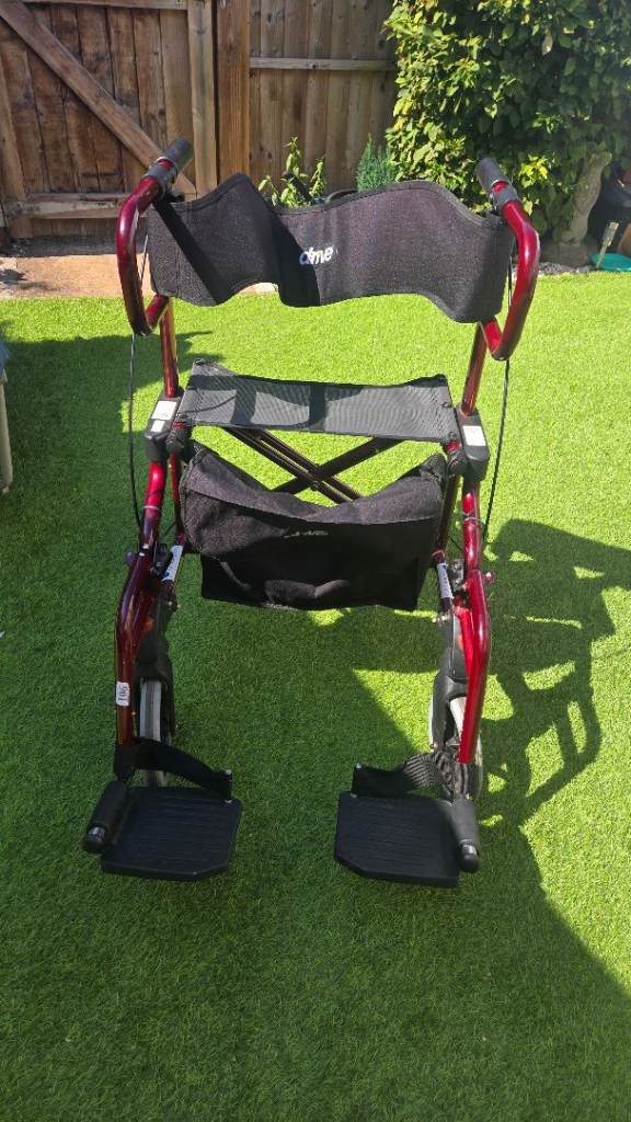 Drive Medical Rollator / Wheelchair Combination – Red, Good Condition