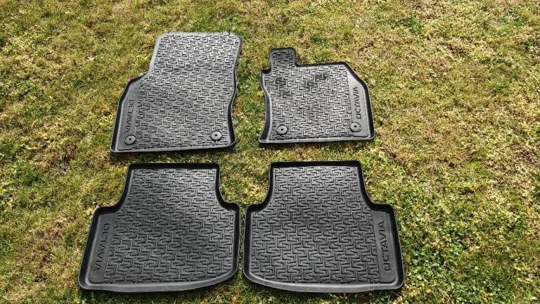 Rubber Car Mats - Octavia Mk3 (Cabin and Boot) - Genuine OEM.