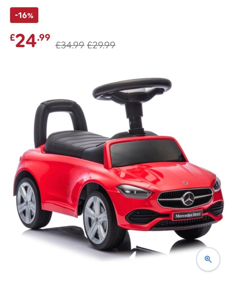 image for Mercedes-Benz C-Class Car Push-Along Ride On