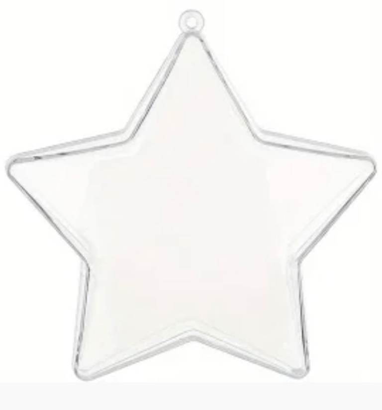 A new pack of 5 clear plastic stars . 