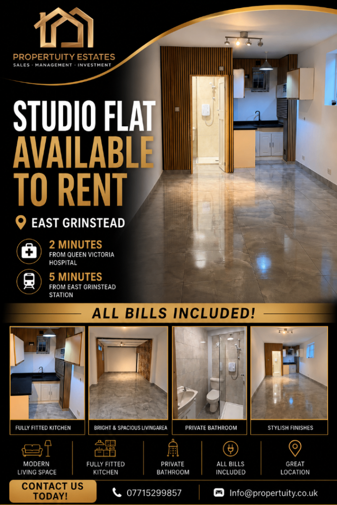 Studio Flat to Rent East Grinstead ALL BILLS INCLUDED