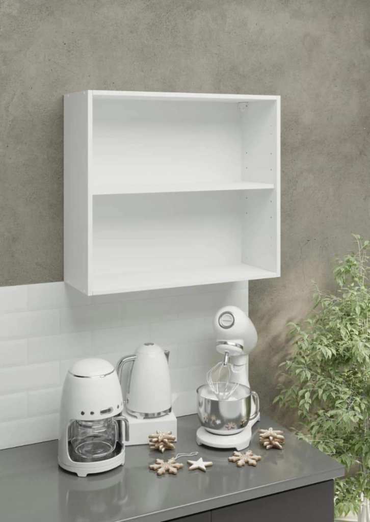 JD Greta Kitchen Wall Unit Carcass 800mm Cabinet Without Doors 80cm - White Matt