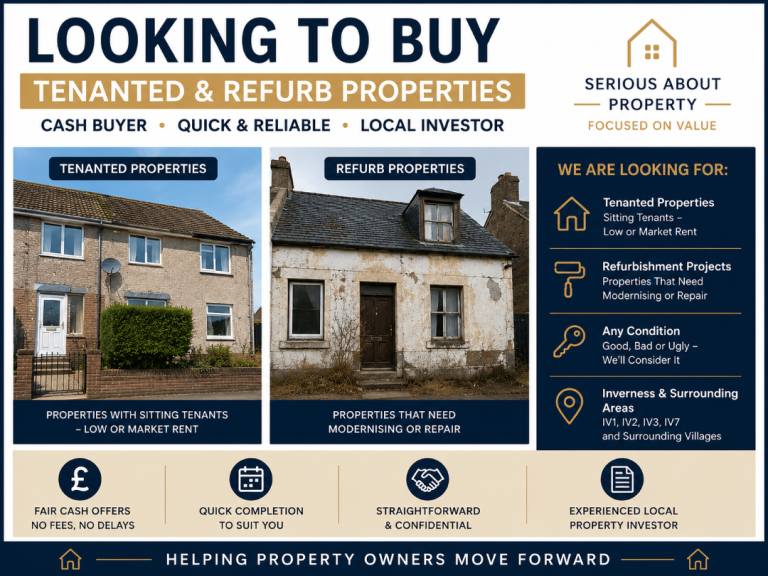Tenanted properties or small portfolios. 