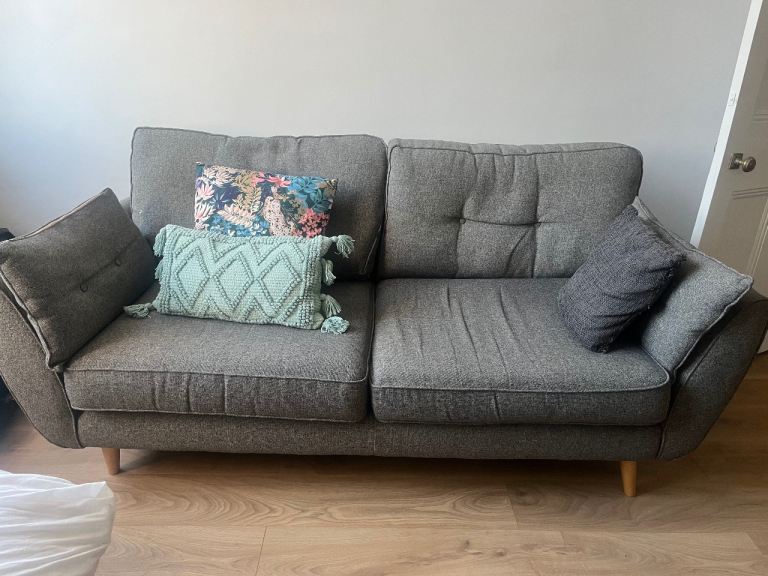 Grey 2 seater Zinc dfs sofa 