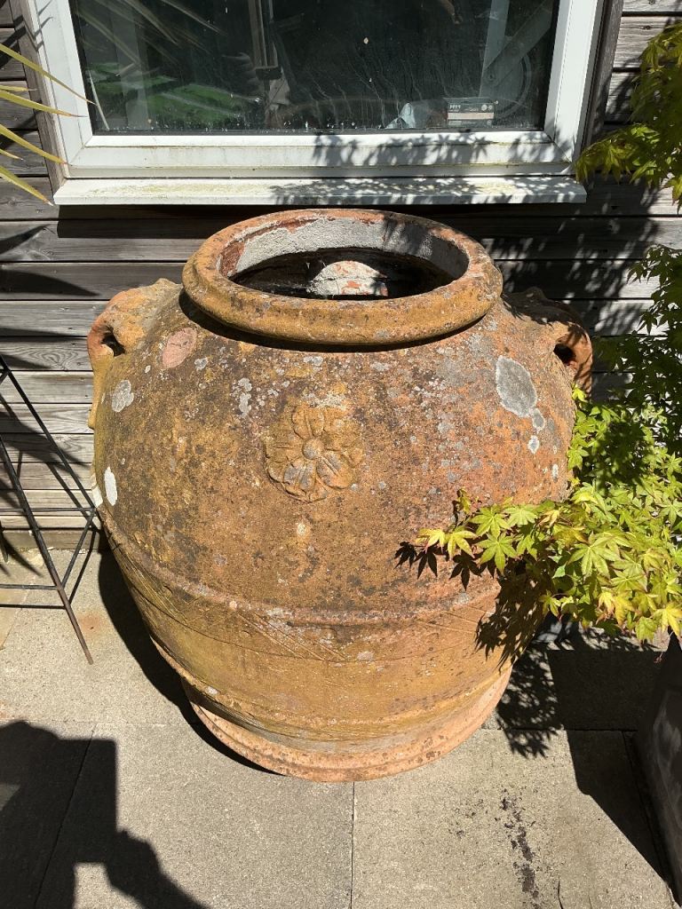 very old 150-200 year old Terracotta Olive jar or urn