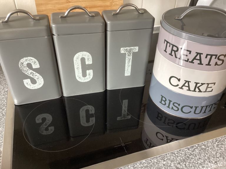 Coffee sugar tea canisters / plus tin for cakes biscuits and treats