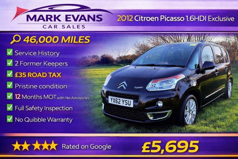 2012 Citroen C3 Picasso 1.6 HDi 8V Exclusive 5dr MPV Diesel Manual