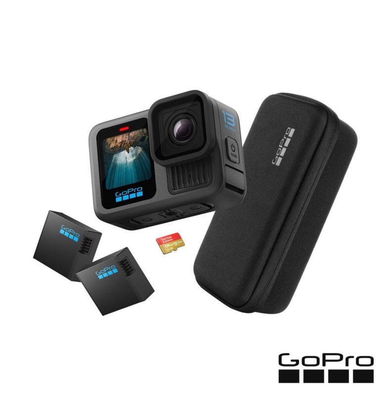 *NEW* GoPro 13 + 2 Batteries + 128gb Memory Card + Carry Case + Mounting Buckle
