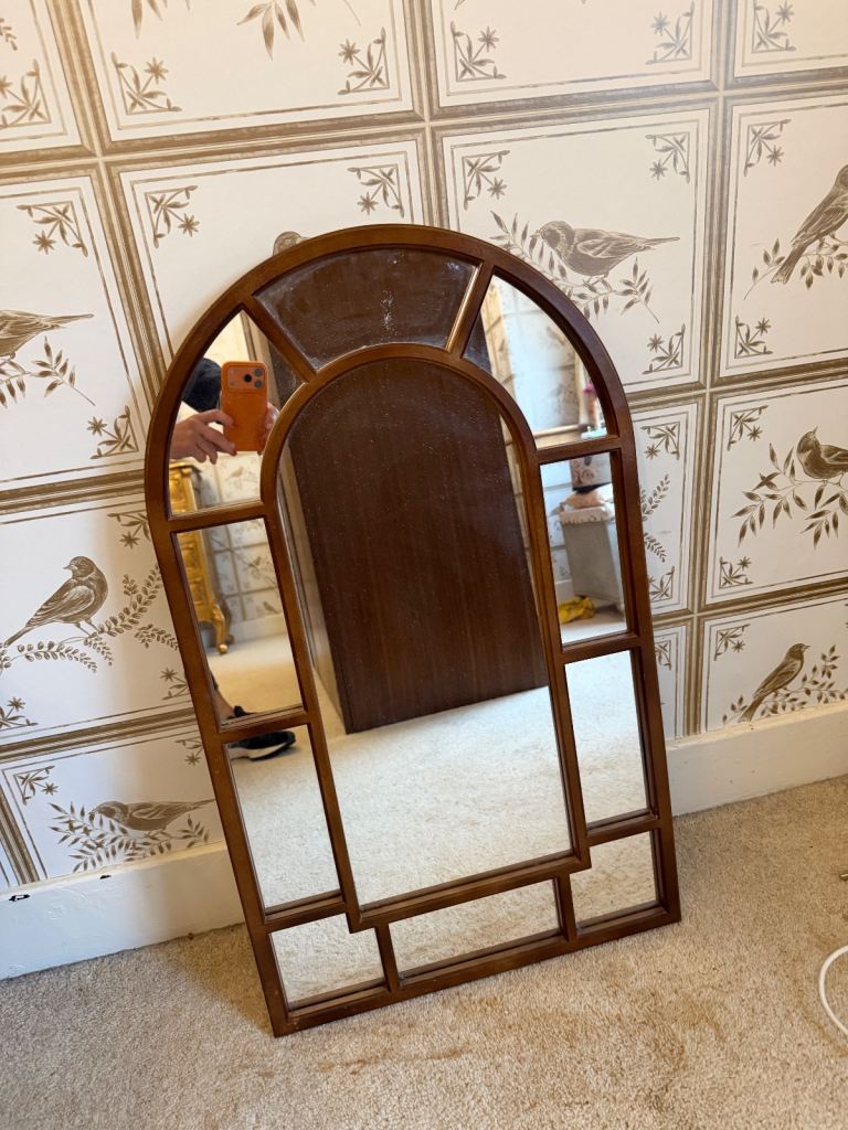 Framed Arch Window Shaped Mirror 