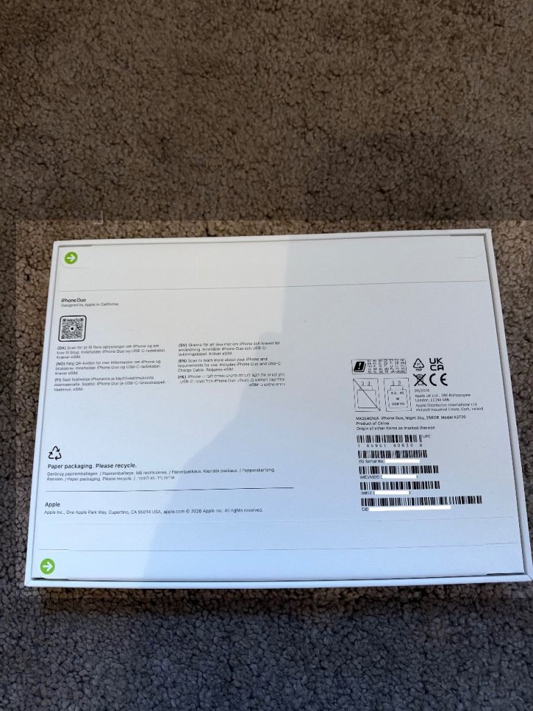 Apple iPhone Duo Night Sky 256GB – Brand New, Sealed (Collection Only ...
