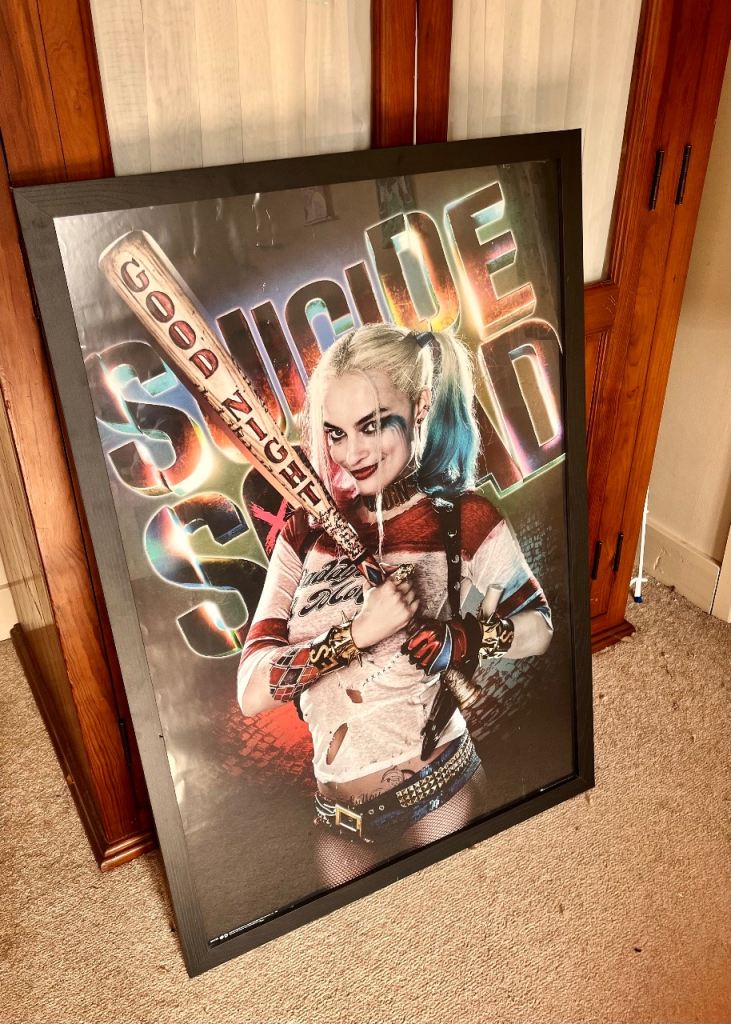 Large framed poster featuring Harley Quinn from Suicide Squad