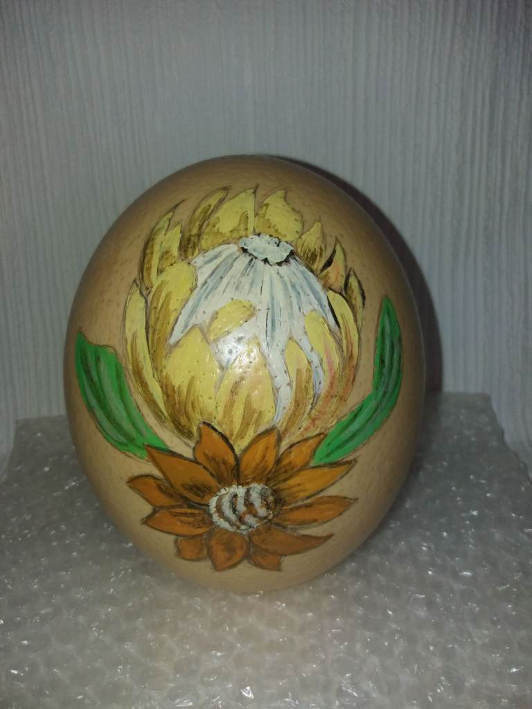 Hand painted ostridge egg