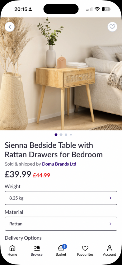 Rattan beside table