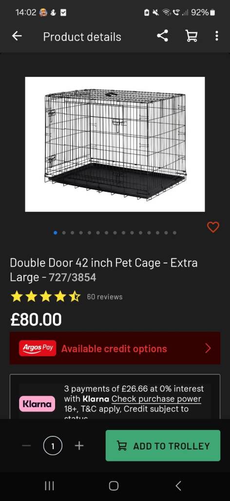 Large dog crate