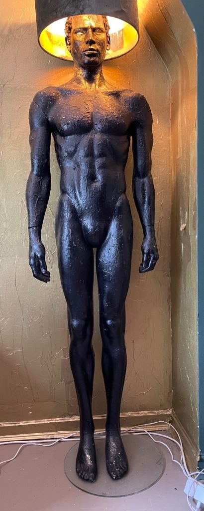 Male mannequin floor light and stand
