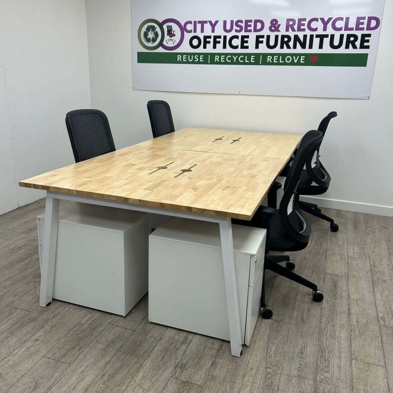 4-6 Person Bench Desking with Cable Management – From £145