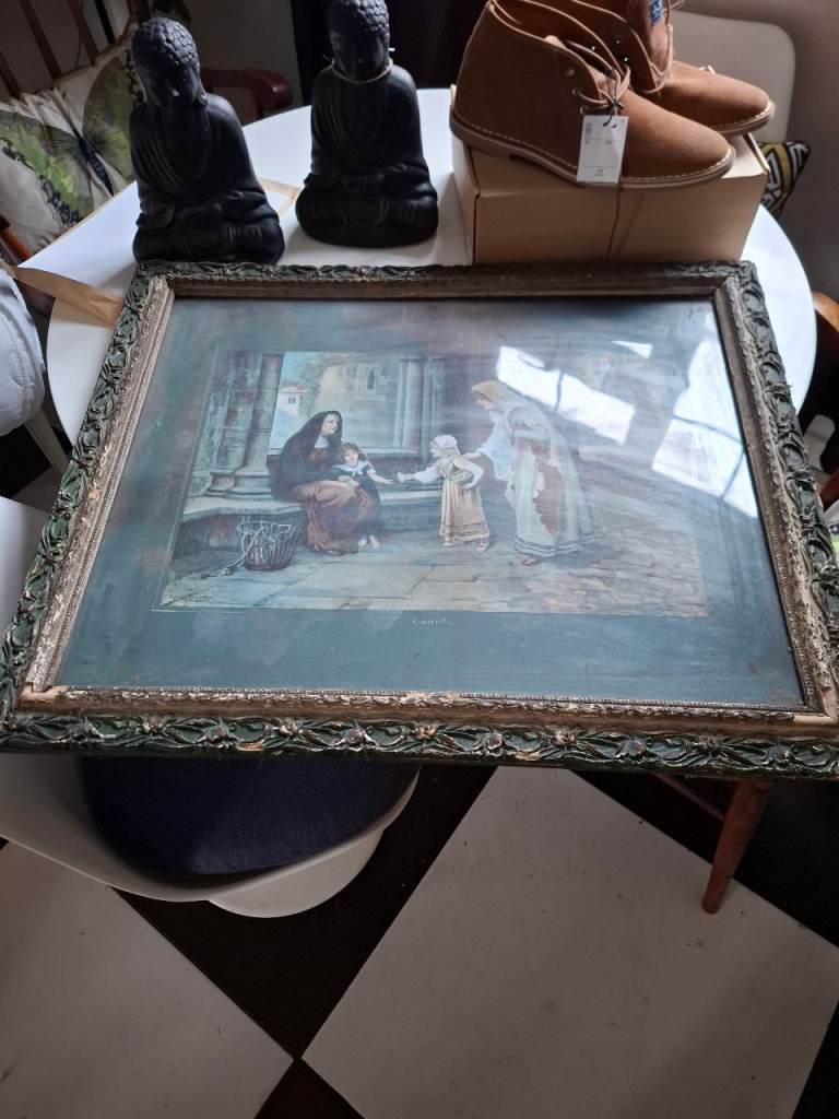 Very old picture in frame