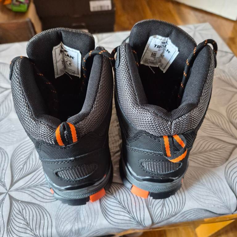 New Trojan Work/Hiking Boots – Black & Orange