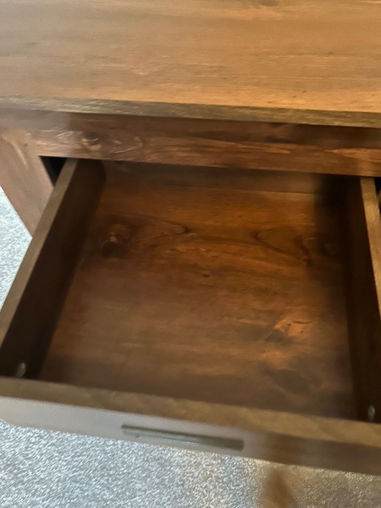 Solid walnut sideboard and lamp tables