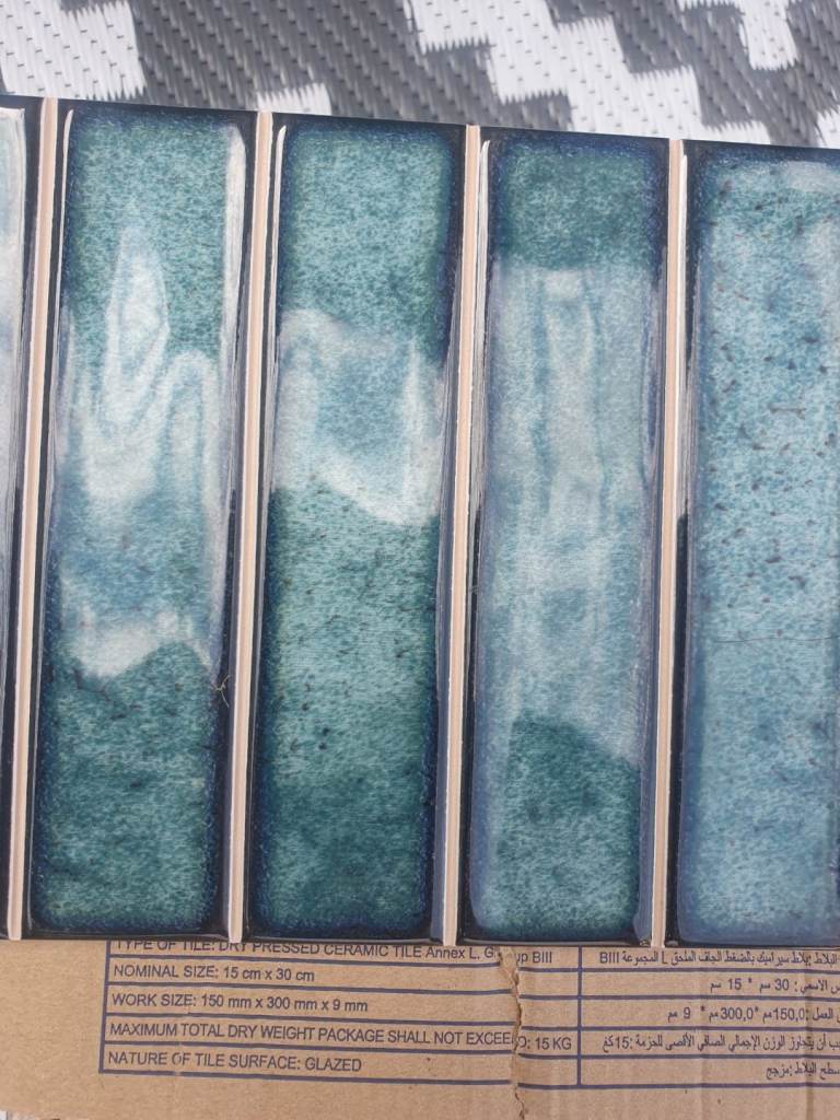 New Ceramic Wall Tiles - Blue/Green Glazed Finish