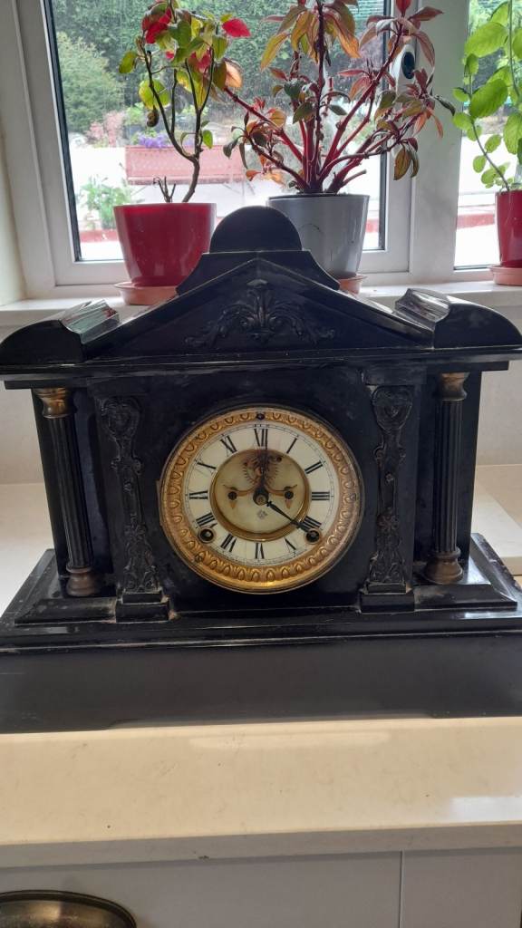 ANSON Clock patented June 1882 USA heavy black iron 