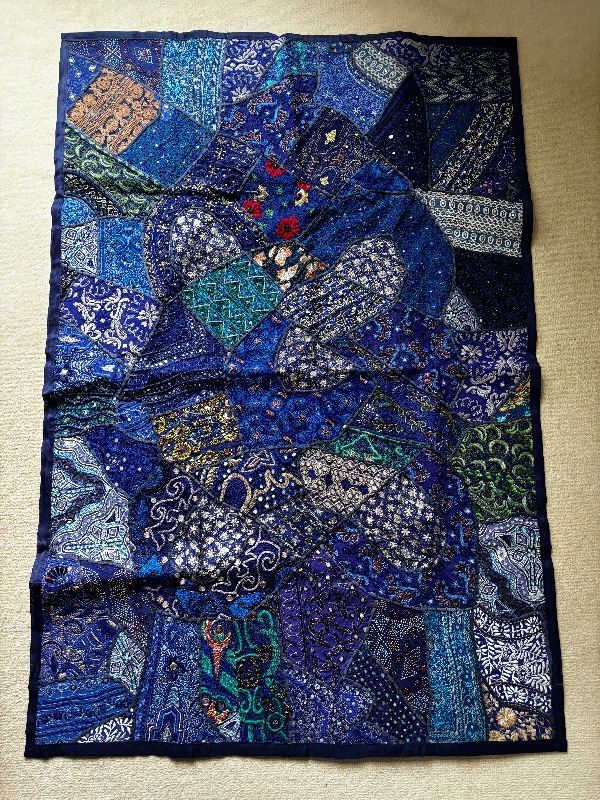 Beautiful Blue Patchwork Wall Hanging Tapestry