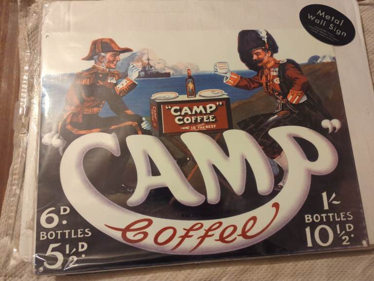 Camp Coffee Metal Sign