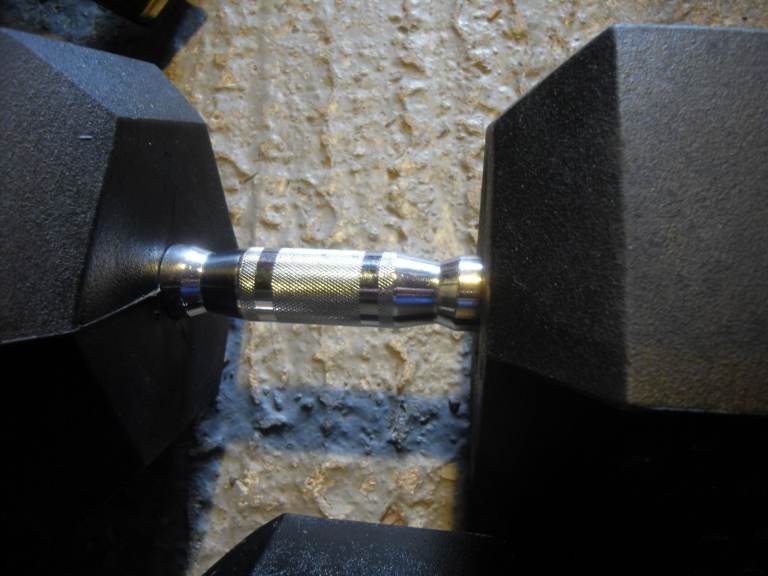 2x 42.5kg Hex Rubber Coated Dumbbells