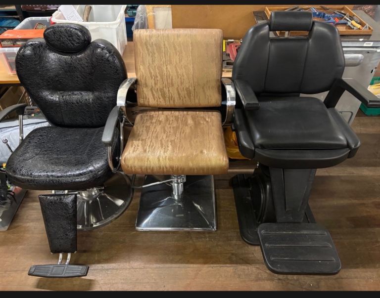 Three Salon / Barber Chairs – Used, Good Condition