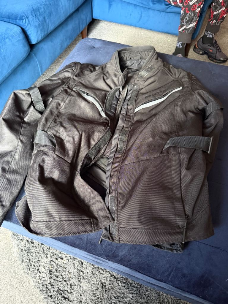 Oxford textile motorbike jacket with trousers