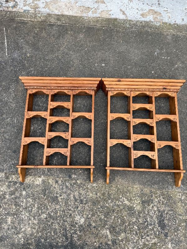 Display shelves in reclaimed pine.