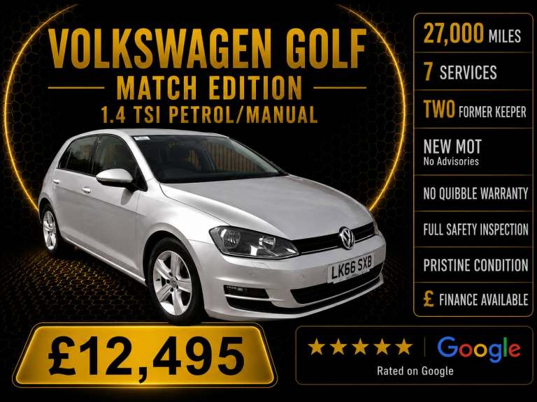 2016 Volkswagen Golf 1.4 TSI 125 Match Edition 5dr HATCHBACK Petrol Manual