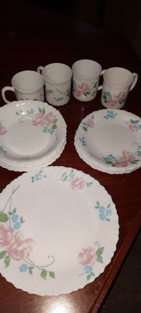 Vintage Arcopal dinner set