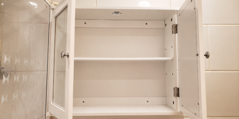 FREE – White Double Mirrored Bathroom Cabinet
