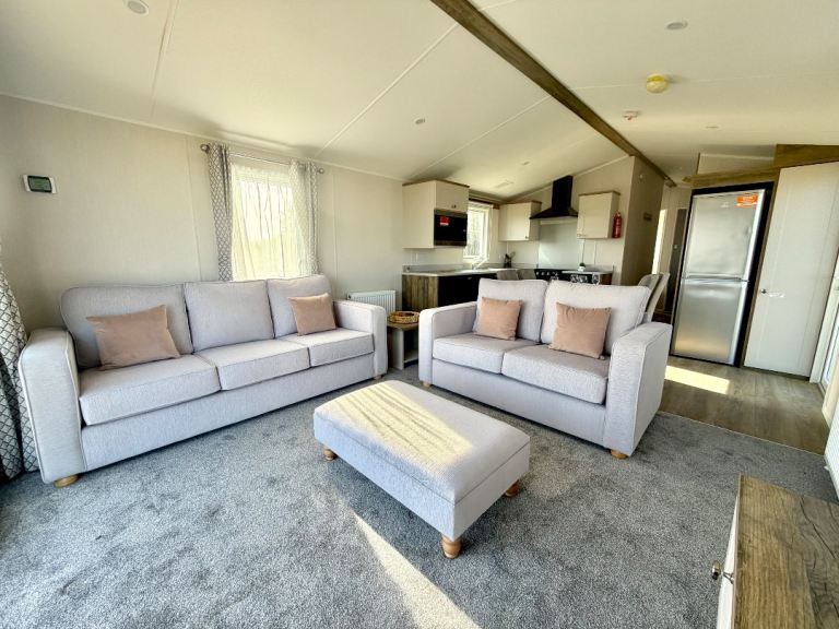 Cheap static caravan for sale sited in Northumberland cheap fees 12 month decking options private 
