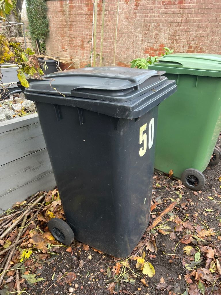image for Wheeled bins black & green (aids Julia’s House hospice)