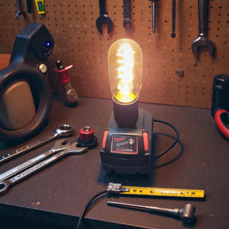Milwaukee M18 Red Lithium Battery Lamp – Industrial Workshop Table Light