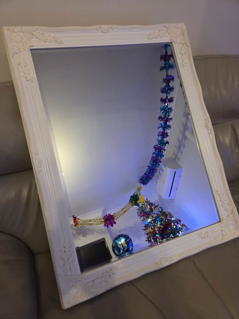 White Wooden Framed Mirror
