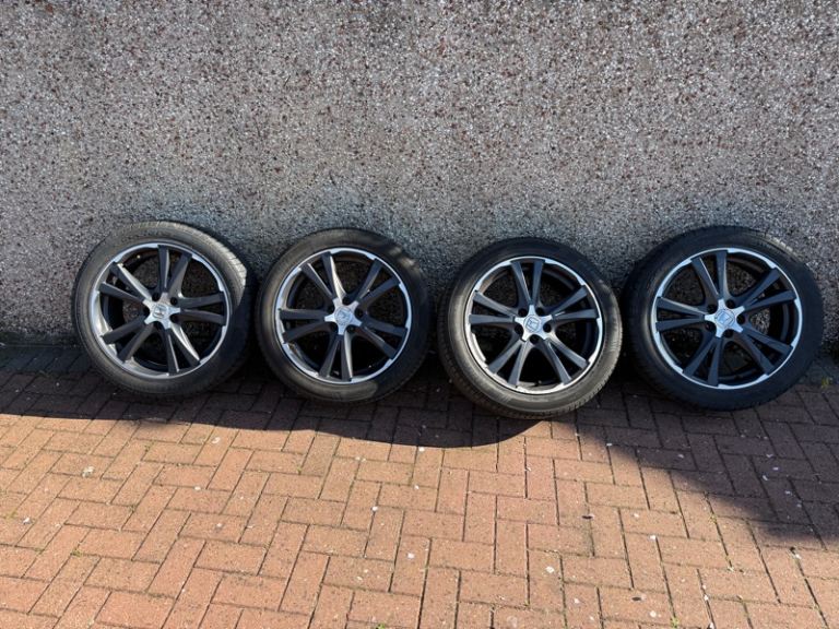 HONDA 19” SIRIUS ALLOYS + TYRES CRV DIAMOND CUT ROMBO WHEELS OEM 19X7 1/2J INSET50 245/45/19 19 INCH