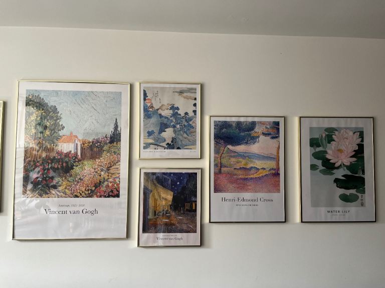 Framed Art Prints (Set of 7) – Famous Artists, Good Condition