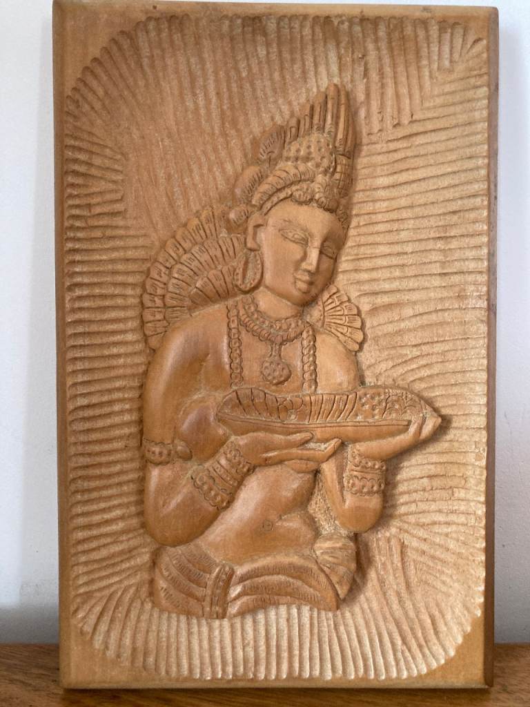 image for Vintage Wooden Hand Carved 3d Sculpture 
