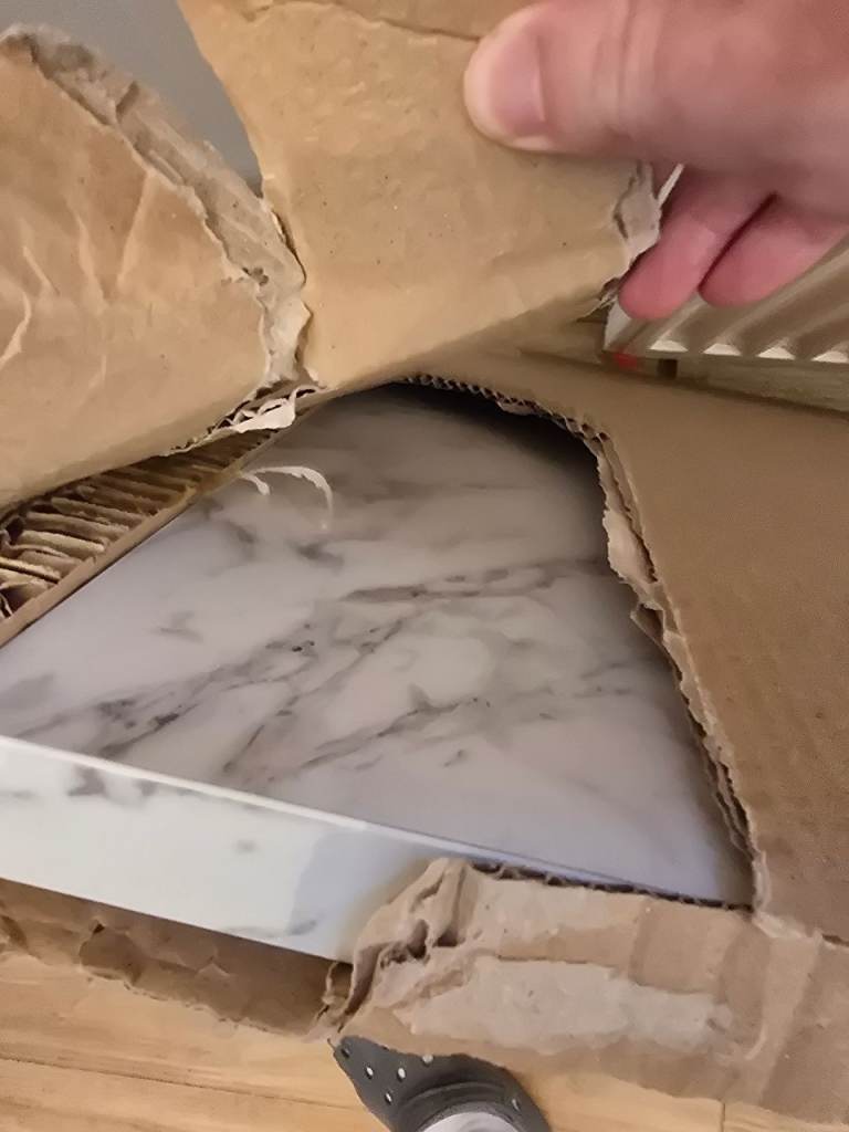 New White Marble Effect Countertop - Still Boxed