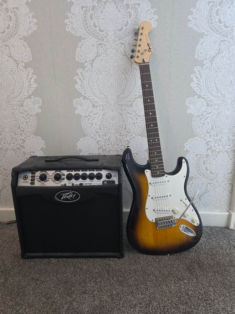 Fender Squier Bullet Stratocaster and Peavey Vypr VIP-1 Amp