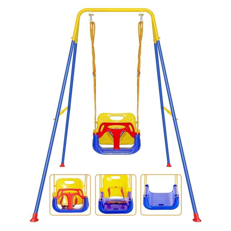 Kids Garden Swing Set – Foldable, Multicoloured